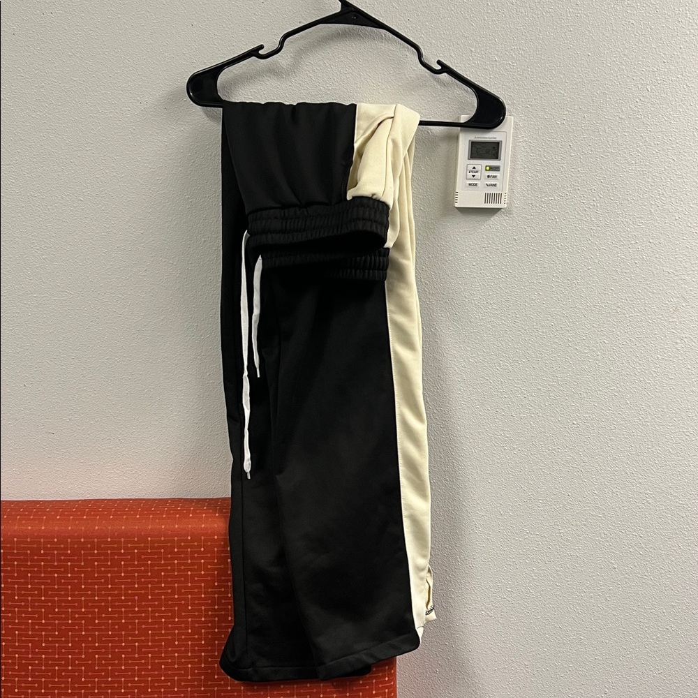 Kids Two-Tone Joggers in Black and Cream